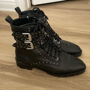 Rebecca Minkoff military studded leather combat boots
